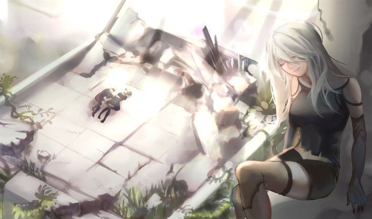 Lines of code in Nier: Automata that reveal hidden feelings and the secret heart of the game’s story, World of Nier, A2 9S 2B
