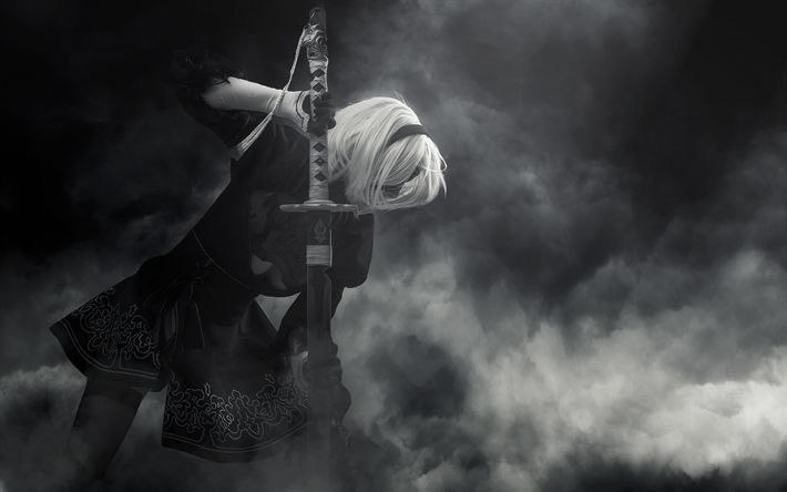 2B gazing into the distance – visualizing the existential search for purpose and meaning in a desolate world, World of Nier